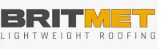 The logo for brit met, a light weight roofing company.